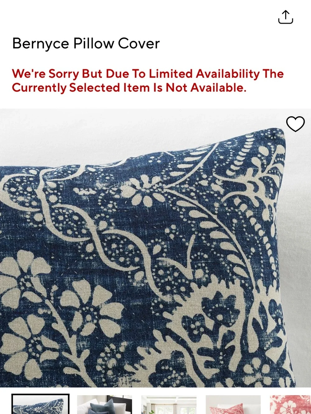 Pottery Barn Pillow 20x20 Blue Floral Cotton Linen Feather Blend Boho Set Lot 5